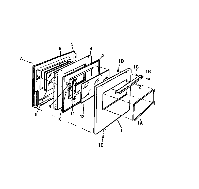 White-Westinghouse GF716HXV2 door diagram