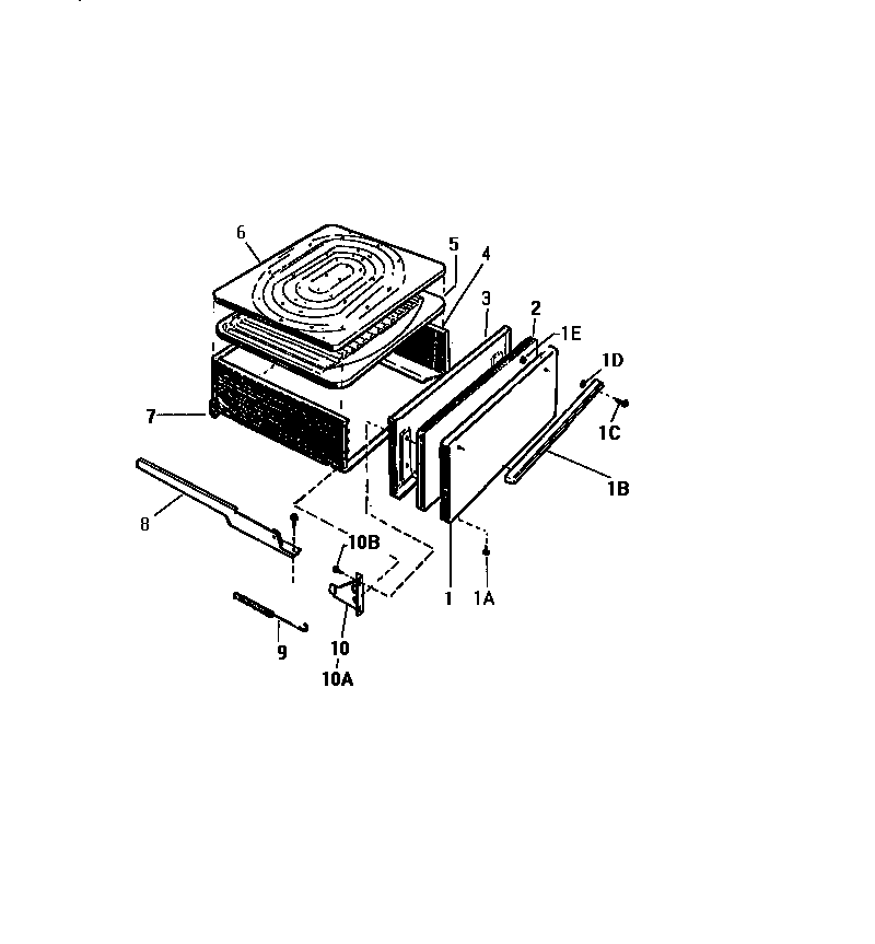 White-Westinghouse GF716HXV2 broiler drawer diagram