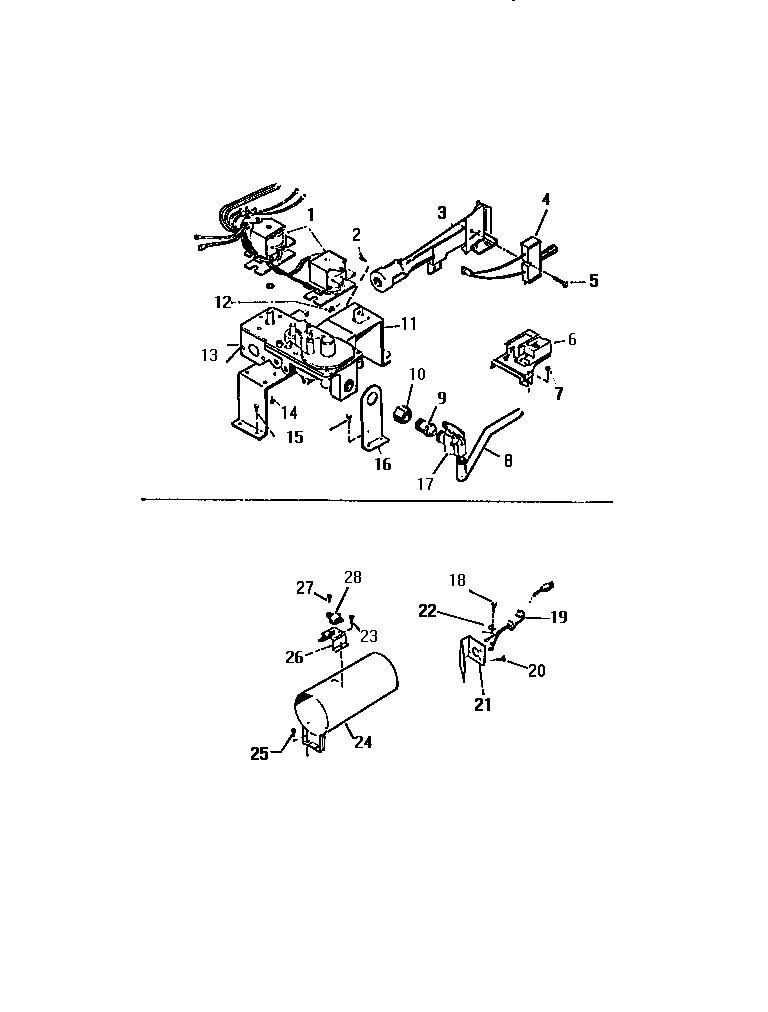 Kelvinator DGA600A0T glow bar burner & combustion chamber diagram