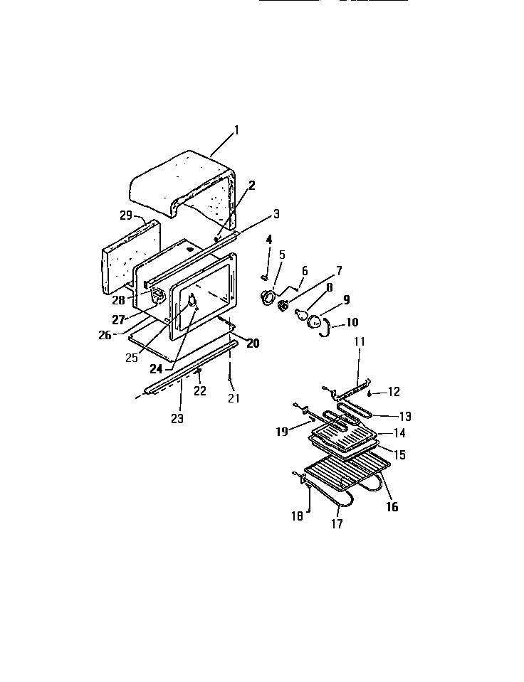 Kelvinator RER305CW0 oven  cavity diagram