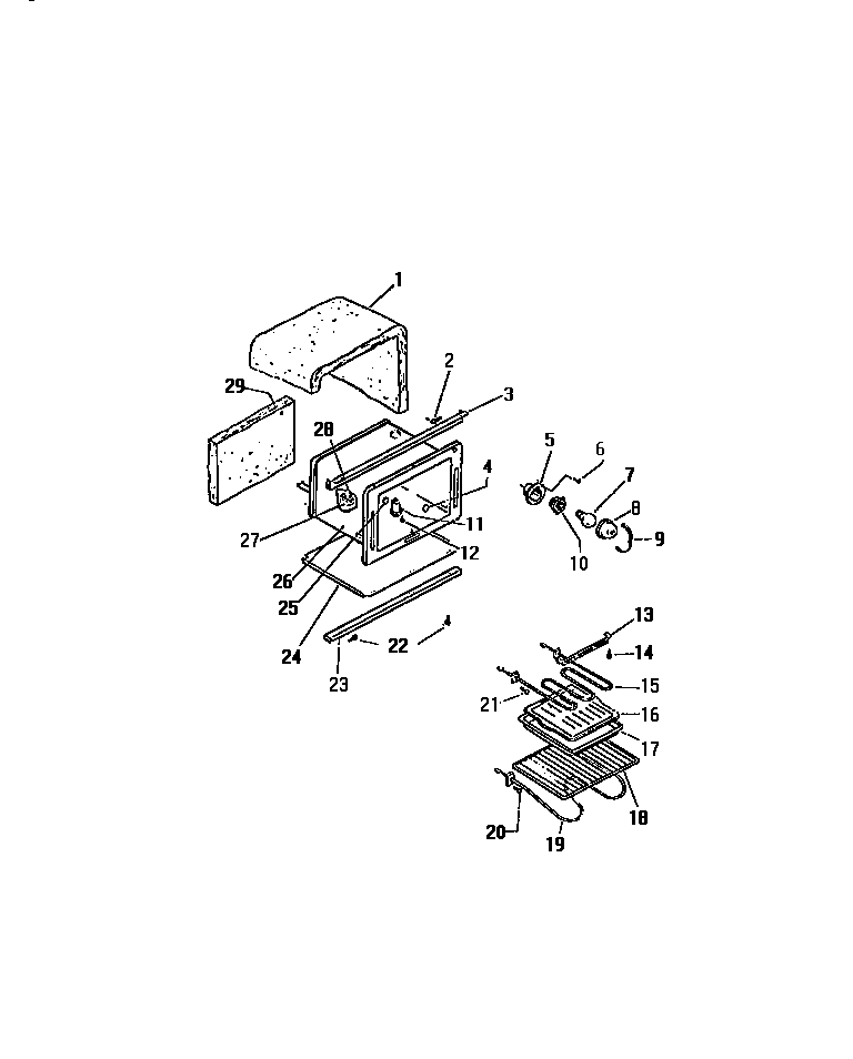 Kelvinator REP302CT1 oven  cavity diagram