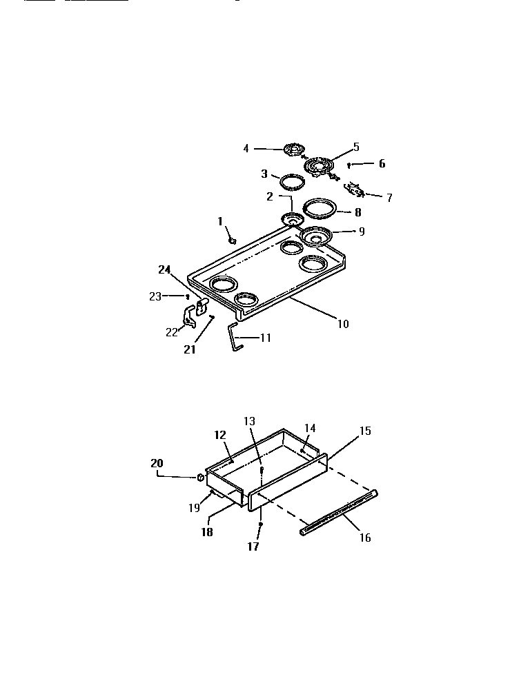 Kelvinator REP309CD1 top/drawer diagram