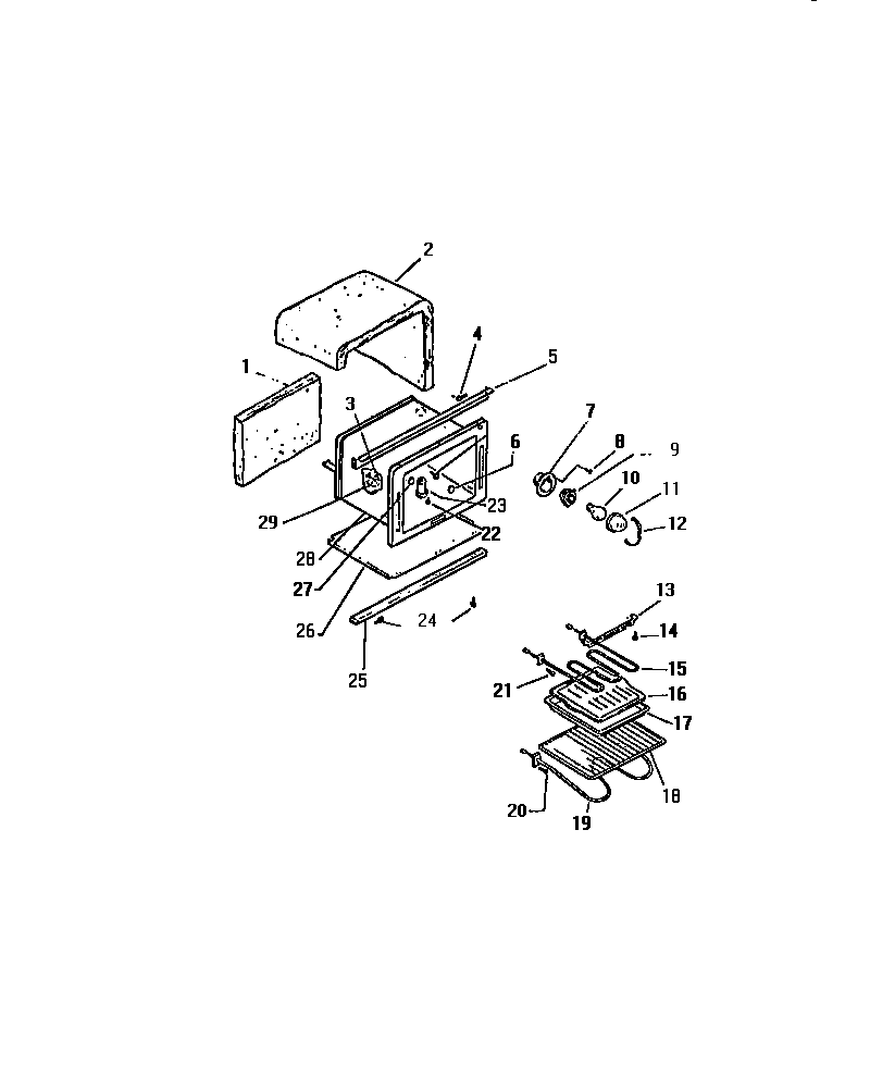 Kelvinator REP307CW3 oven cavity diagram