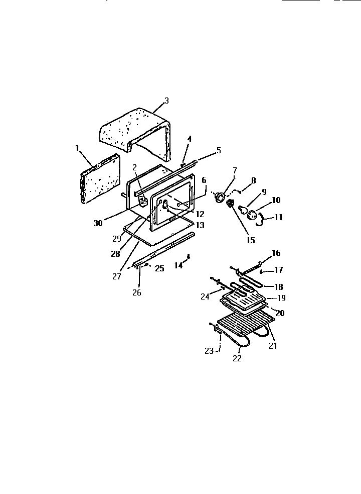 Kelvinator REP305CV1 oven cavity diagram
