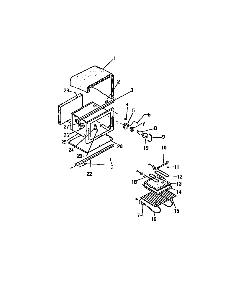 Kelvinator REC306CF0 oven cavity diagram