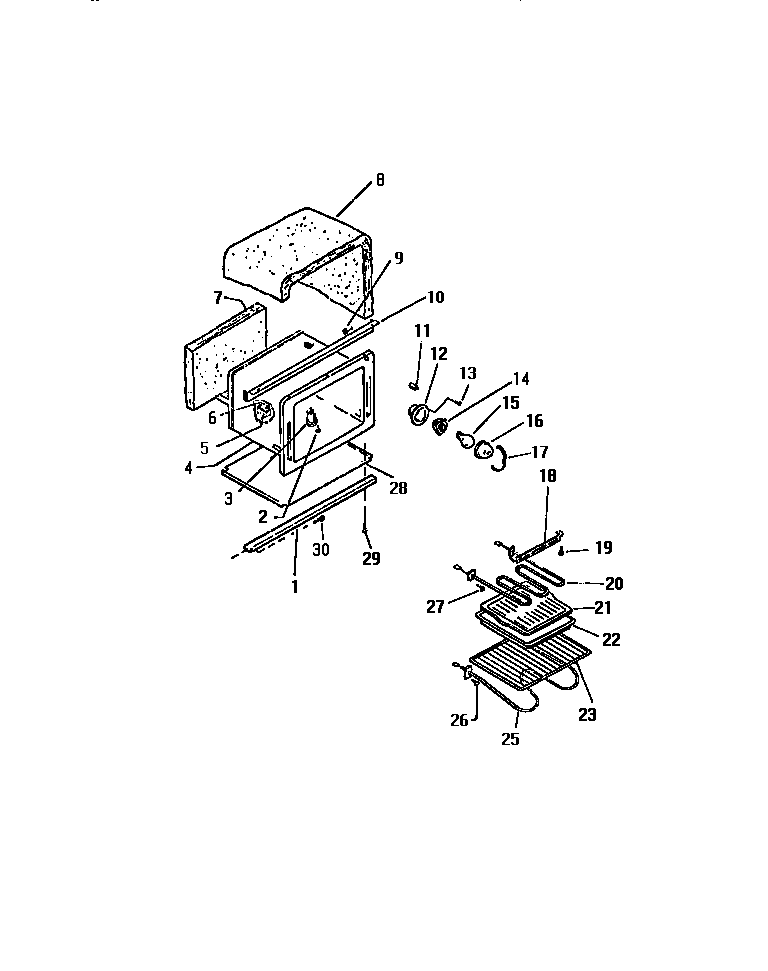Kelvinator REC305CT0 oven cavity diagram