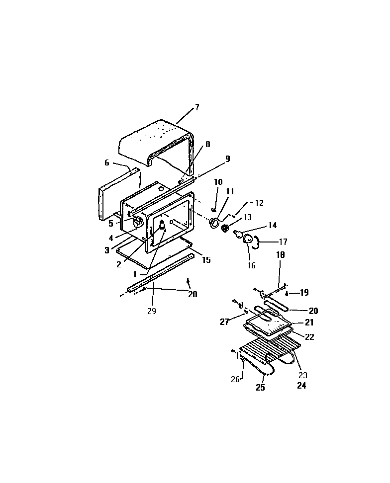 Kelvinator RER307CW0 oven cavity diagram