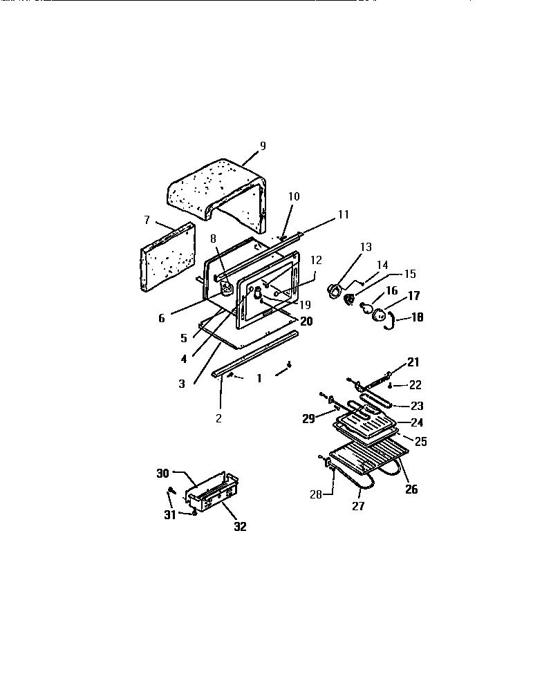 Kelvinator REP309CV0 oven cavity diagram