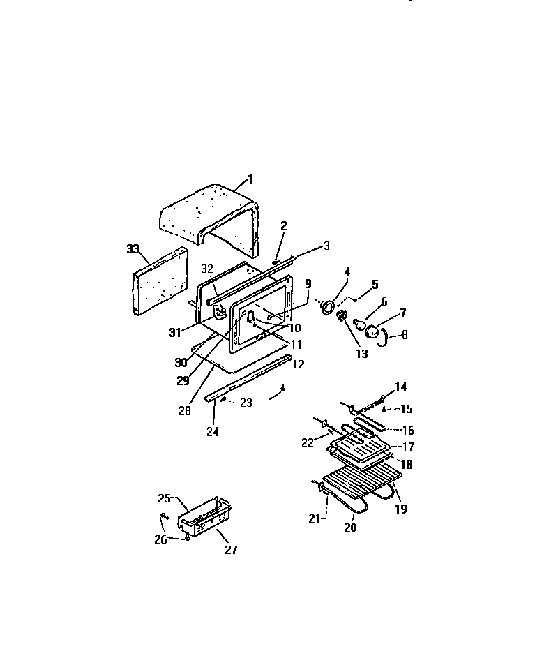 Kelvinator REP305CV0 oven cavity diagram