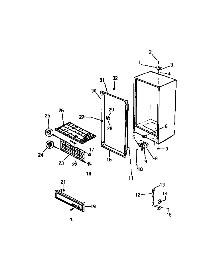 Kelvinator UFS101DM1 cabinet diagram