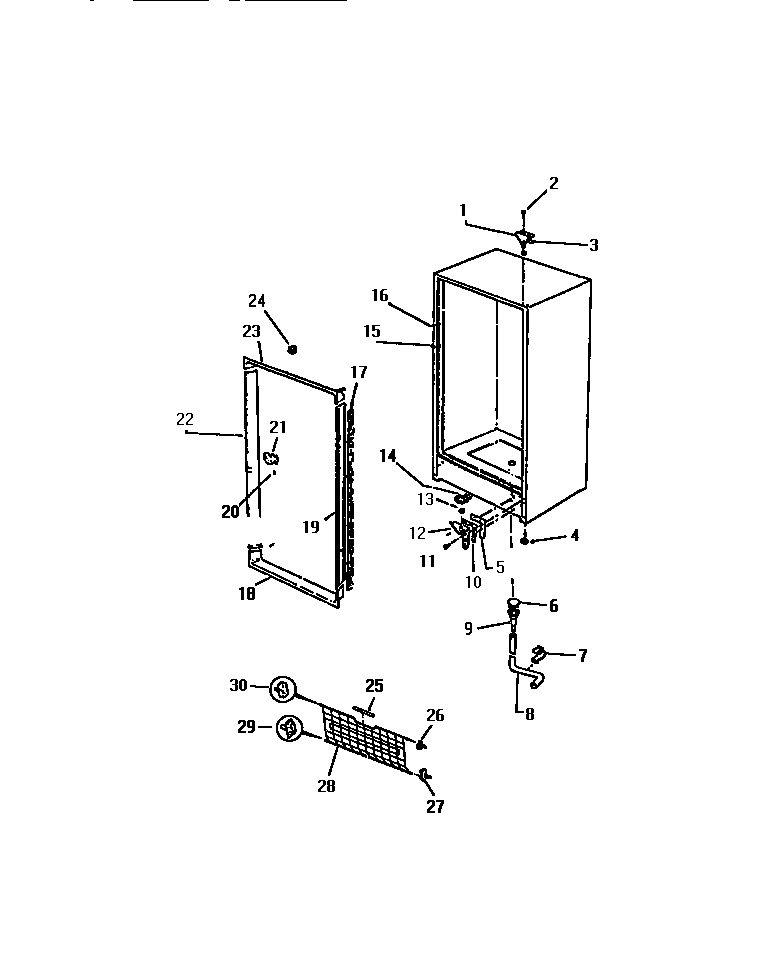Kelvinator UFP160DMOW cabinet diagram
