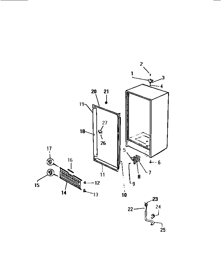 Kelvinator UFS161SM5 cabinet diagram