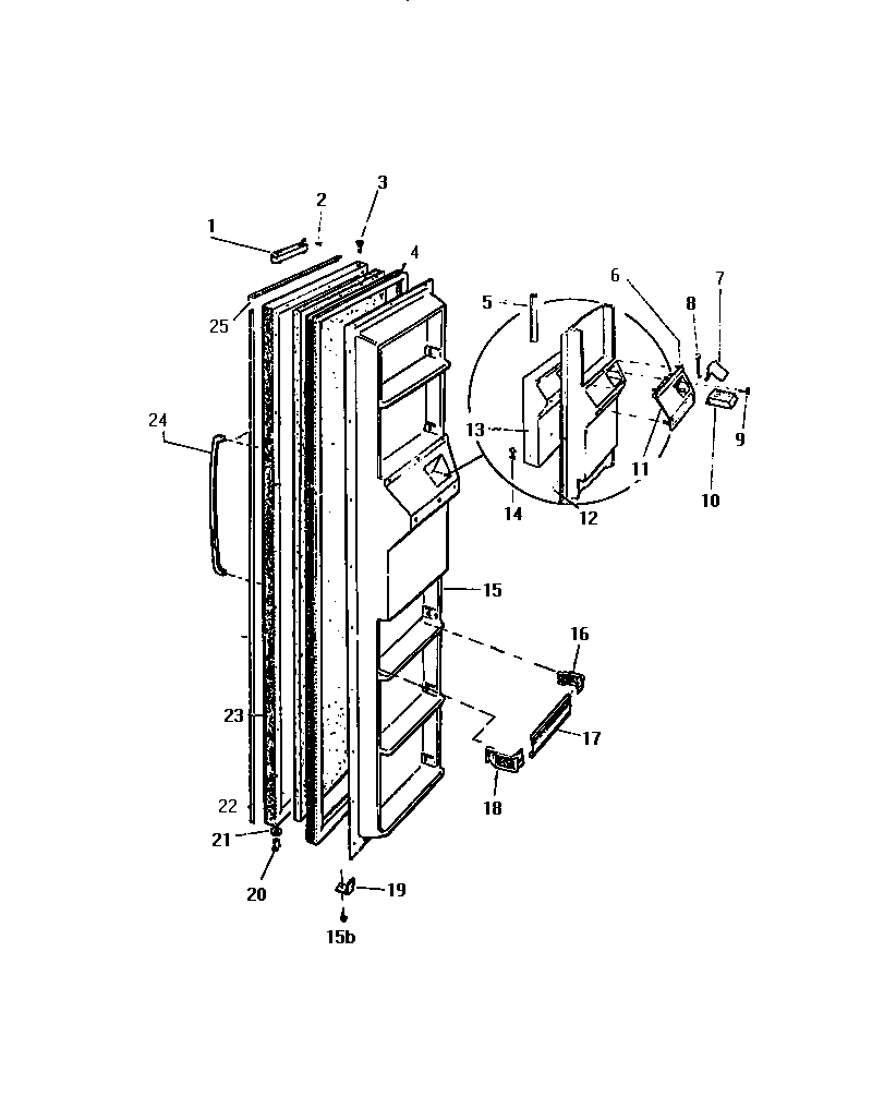 Kelvinator FMW240AN5T freezer door diagram
