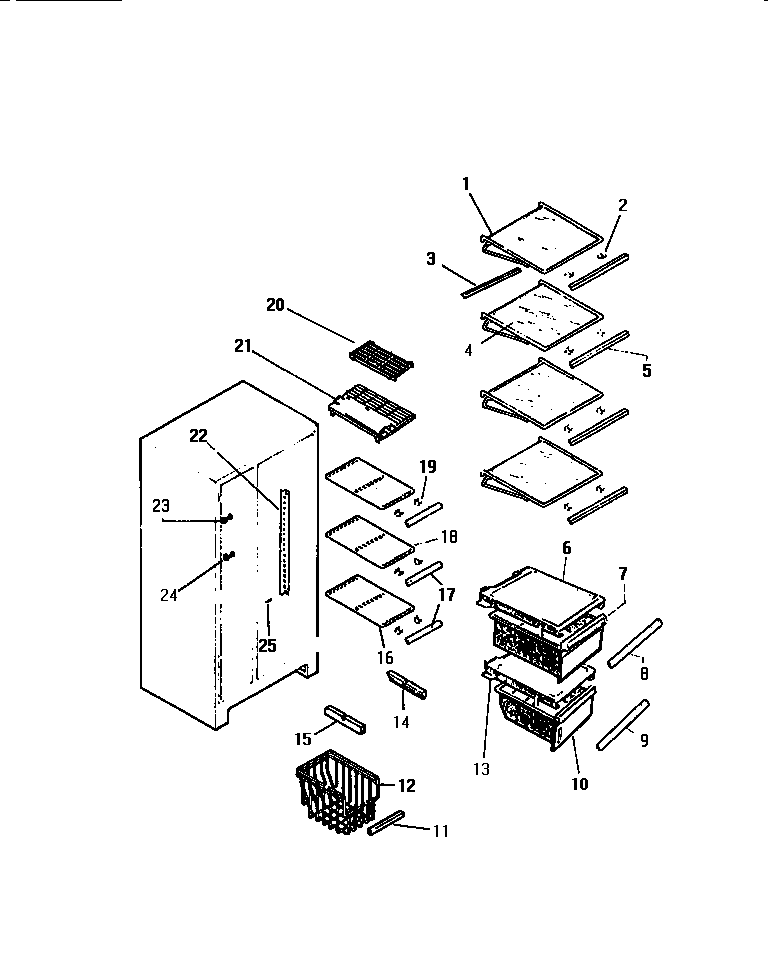 Kelvinator FMW240AN5T shelving diagram