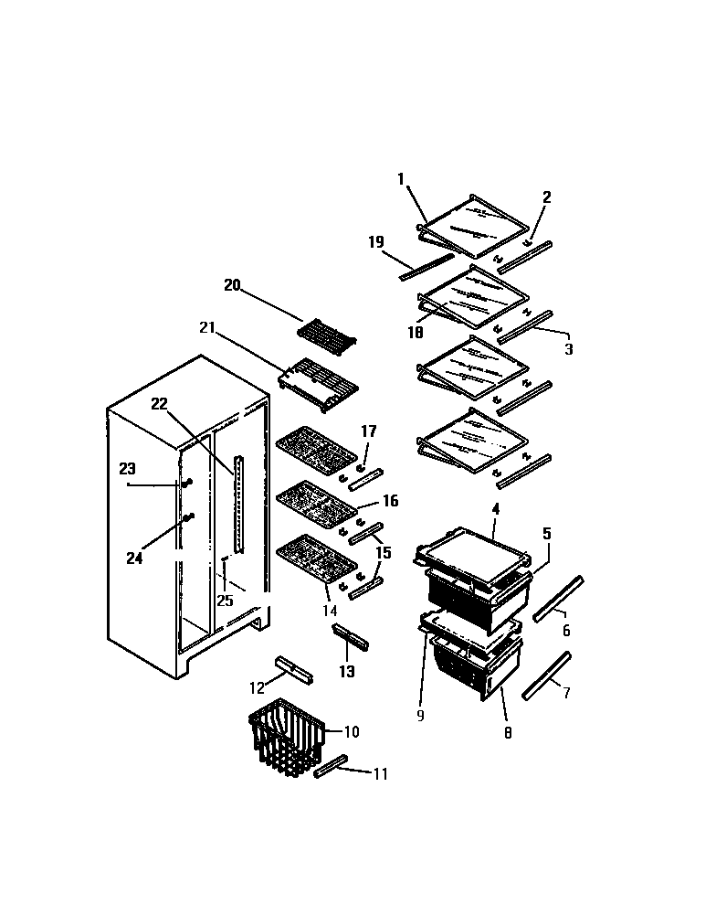 Kelvinator FMW220AN4T shelving diagram