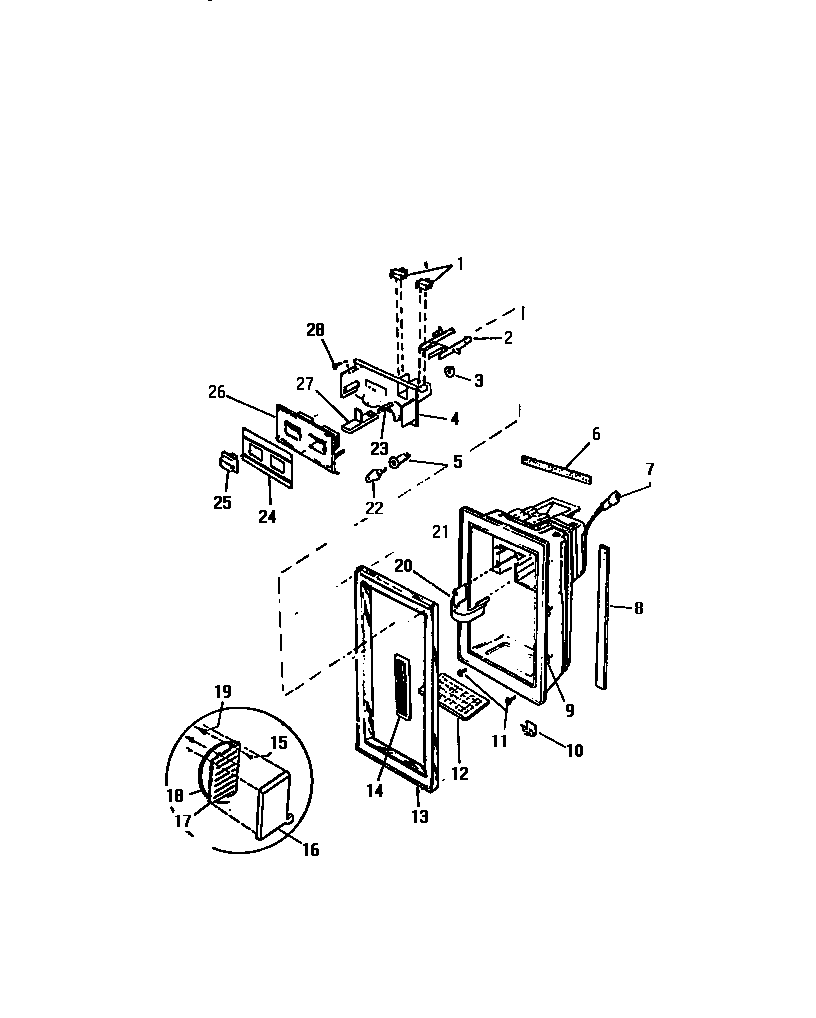 Kelvinator FMW220AN4T ice door housing diagram