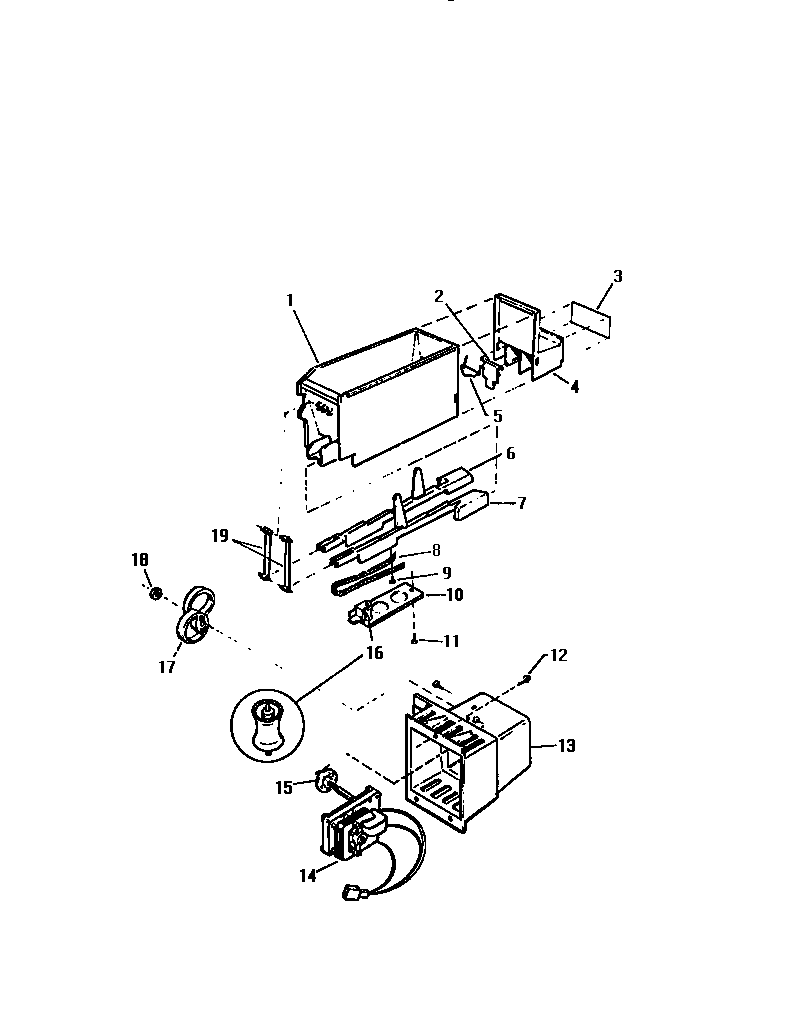 Kelvinator FMW220AN4T ice bucket & motor diagram