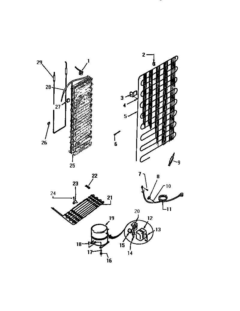 Kelvinator FMW220AN4T system & automatic defrost parts diagram