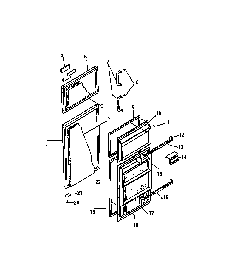 Kelvinator TPK180BNOF door diagram