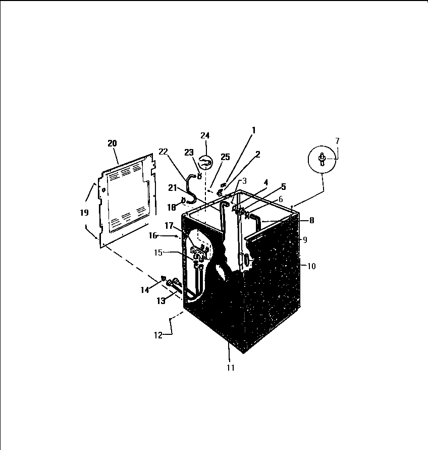 White-Westinghouse LA750EXD3 cabinet, hoses diagram