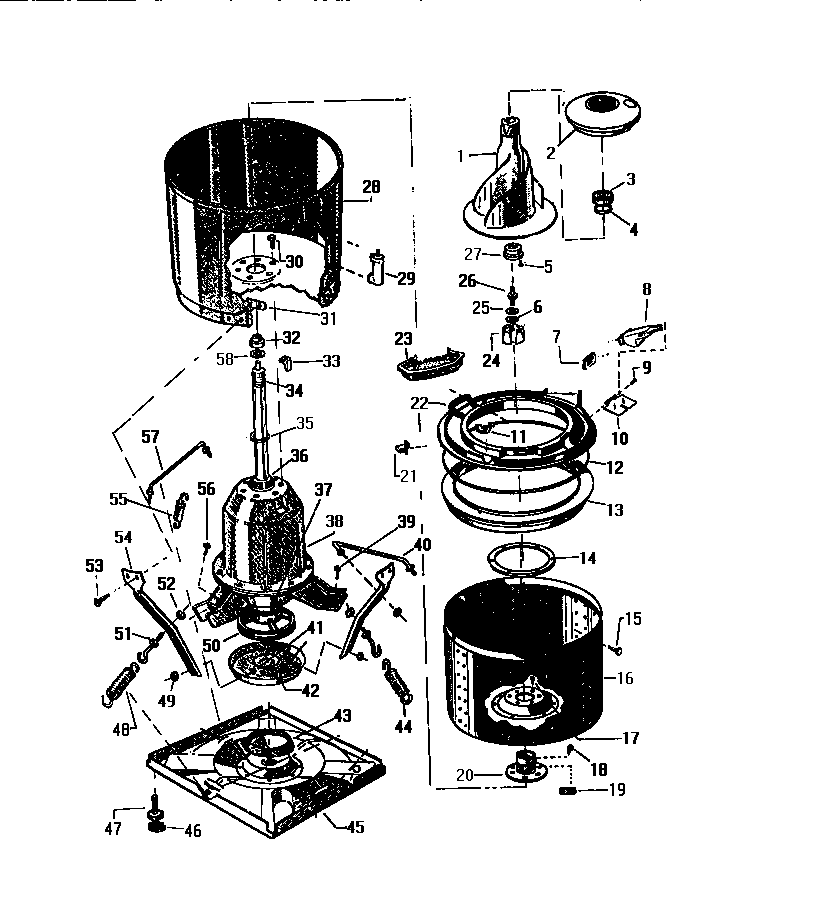 White-Westinghouse LA750EXD3 tubs, transmission, base diagram