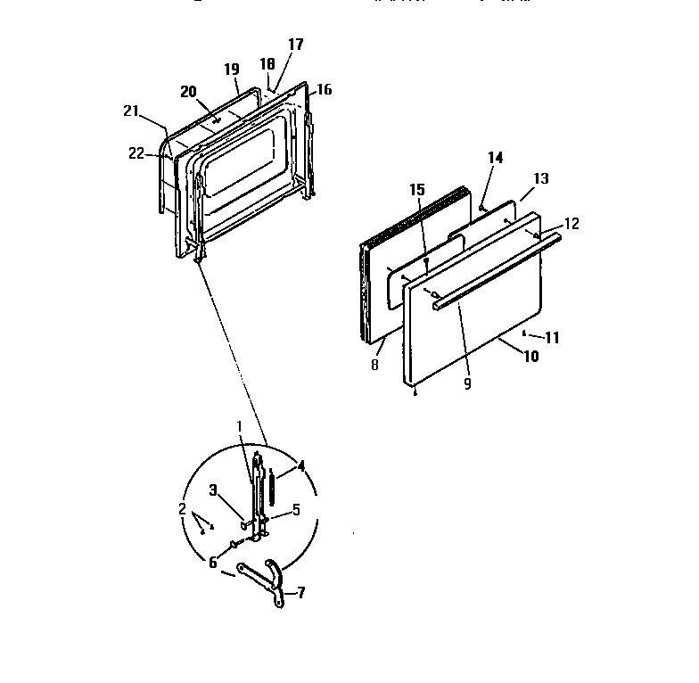 White-Westinghouse KF100HDH1 door diagram