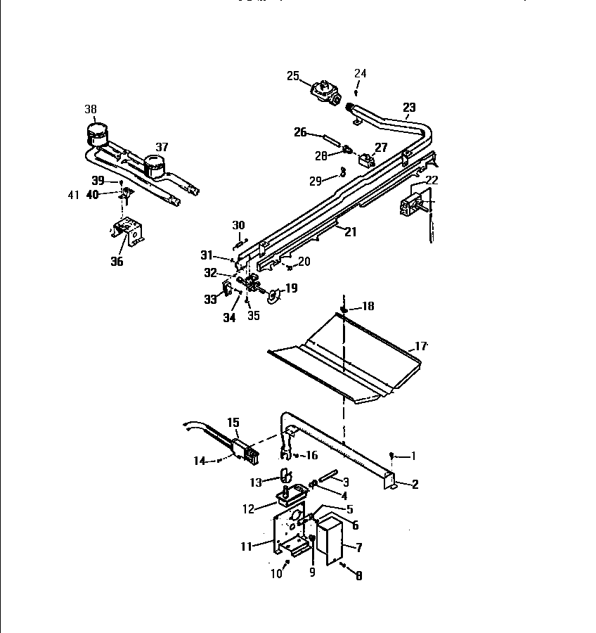 White-Westinghouse GF830HXW0 burner assembly diagram