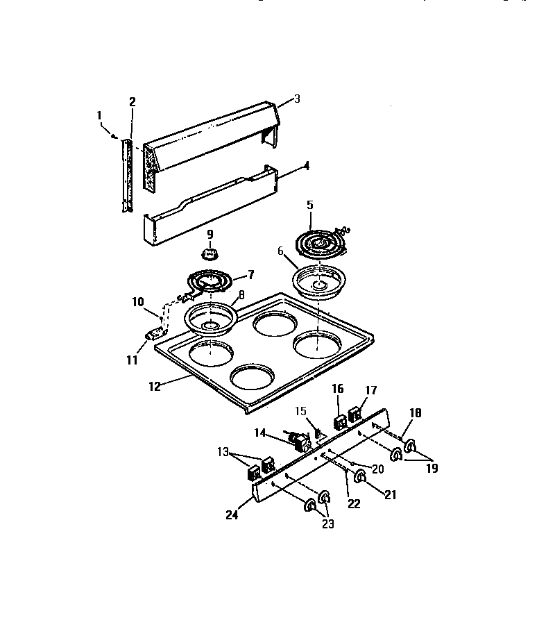 White-Westinghouse KF201HDH1 top, drawer diagram