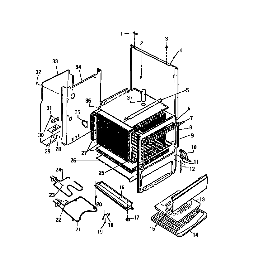 White-Westinghouse KF201HDH1 body, side panels diagram
