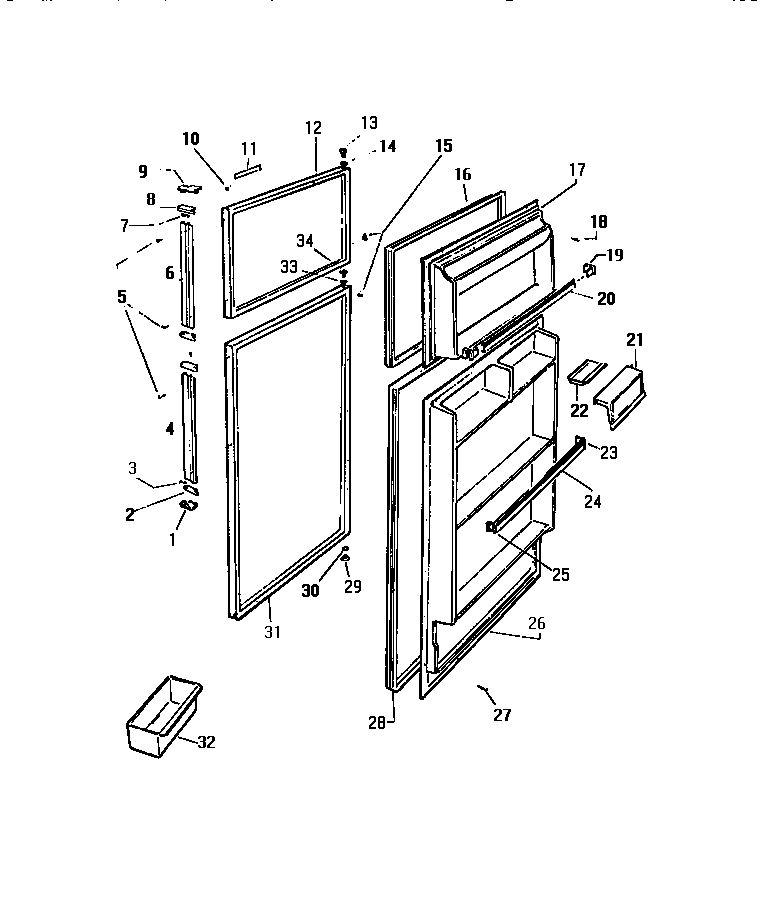 White-Westinghouse RT146GCF1 door diagram