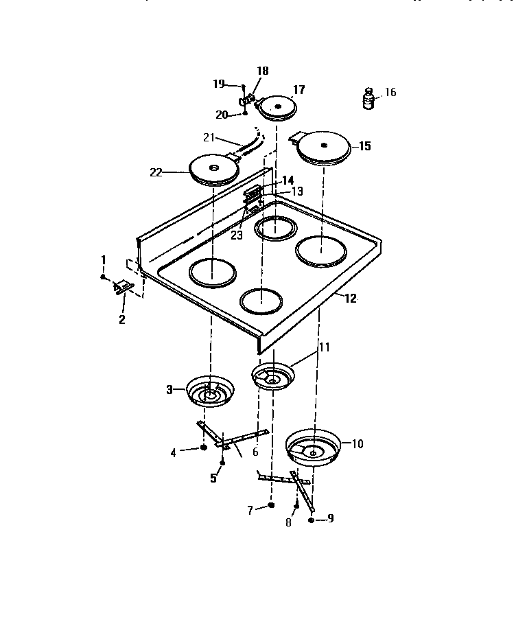 White-Westinghouse KF590HDW2 top diagram