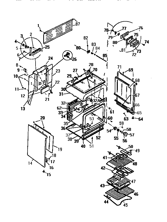 White-Westinghouse KF590HDW2 body, side panels diagram