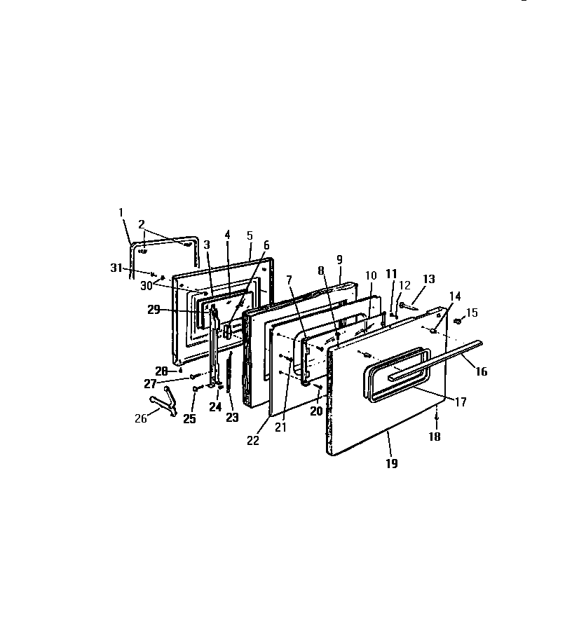 White-Westinghouse KD220GDF1 door diagram