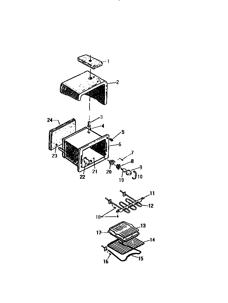 White-Westinghouse KD220GDF1 oven cavity diagram