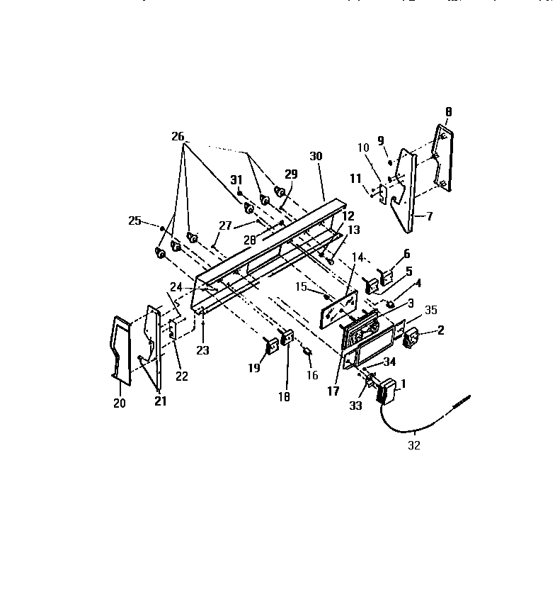 White-Westinghouse KF520GDH2 backguard diagram