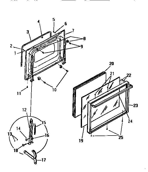 White-Westinghouse KF440GDV2 door diagram