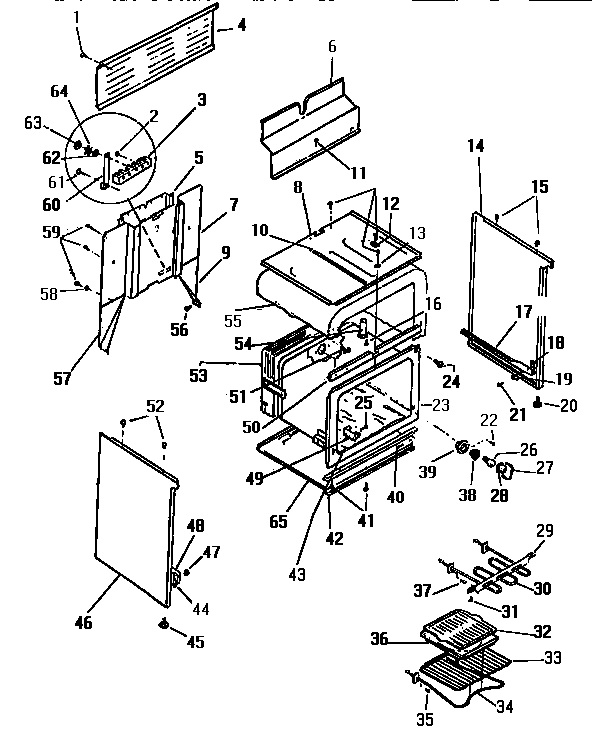 White-Westinghouse KF440GDV2 body, side panels diagram
