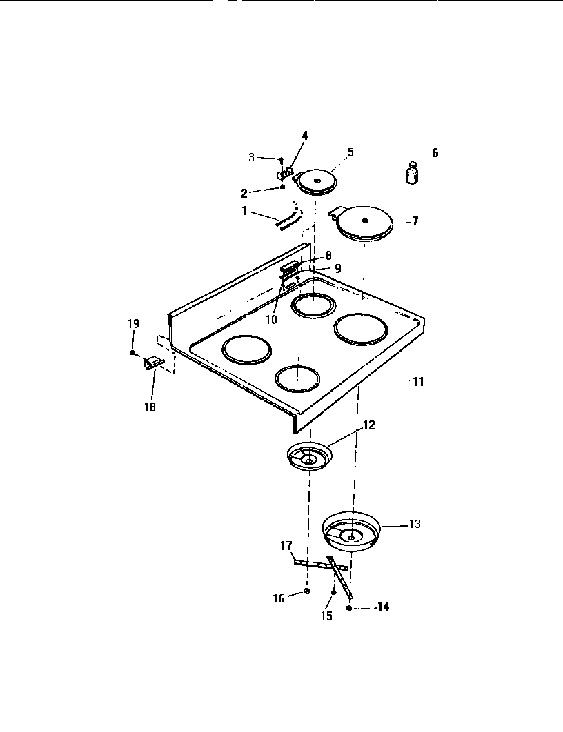 White-Westinghouse KF350GDV3 top diagram