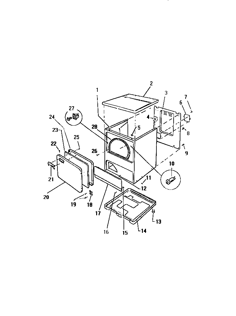 Kelvinator DEA800A2T cabinet diagram
