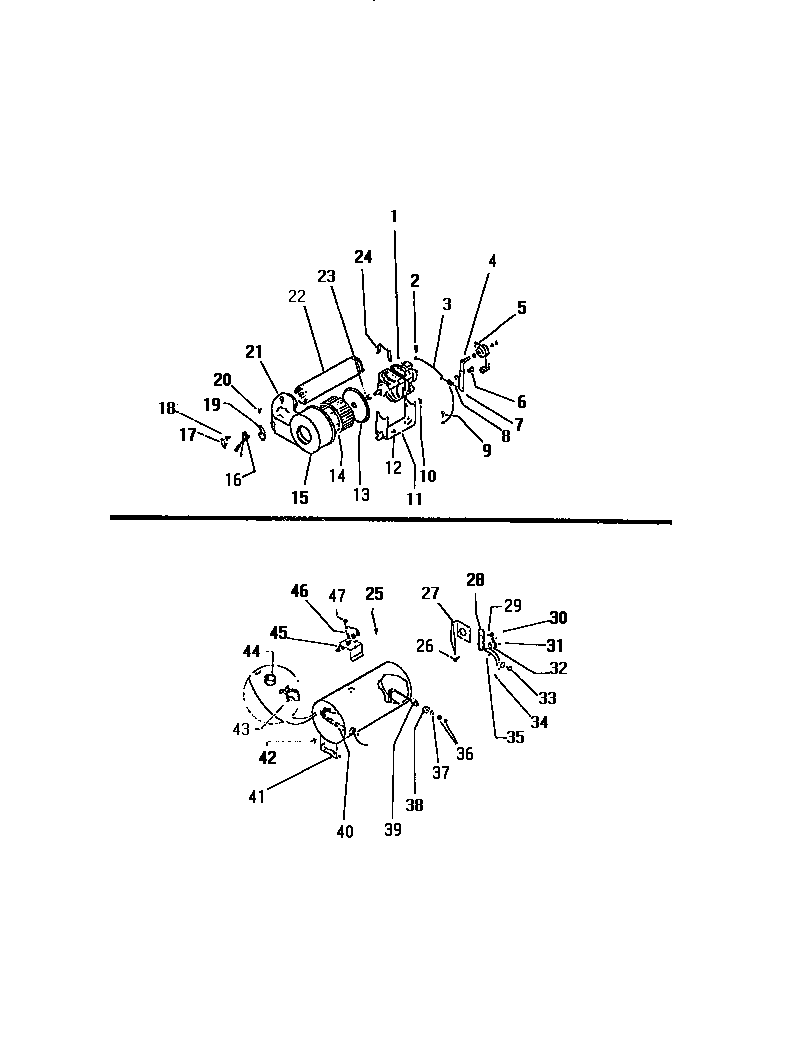 Kelvinator DEA800A2T blower & heater housing components diagram