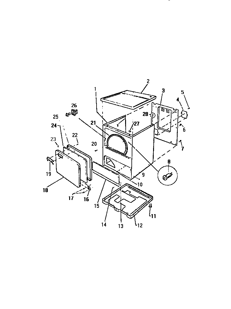 Kelvinator DEA600A1T cabinet diagram