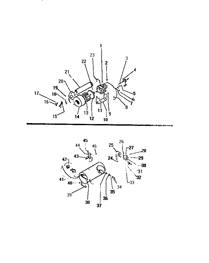 Kelvinator DEA600A1T blower & heater housing components diagram
