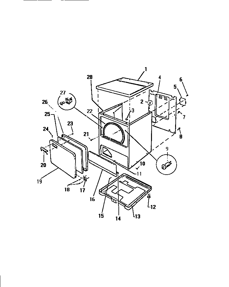 Kelvinator DEA500A0T cabinet diagram