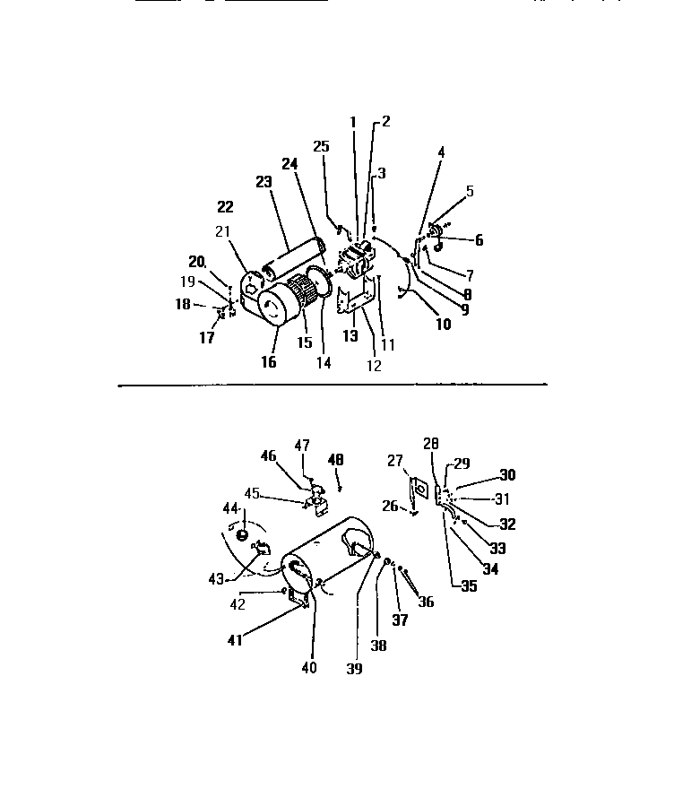 Kelvinator DEA500A0T blower & heater housing components diagram