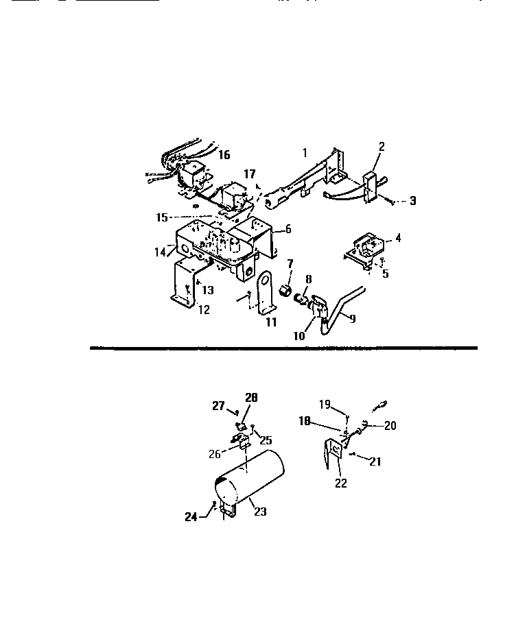 Kelvinator DEA500A0T glow bar burner & combustion chamber diagram