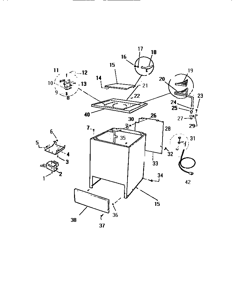 Kelvinator AW501A0T cabinet, top panel diagram