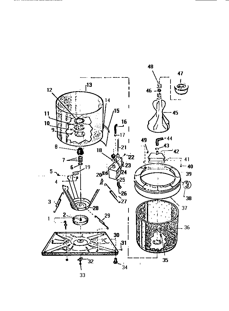 Kelvinator AW501A0T tubs, base diagram