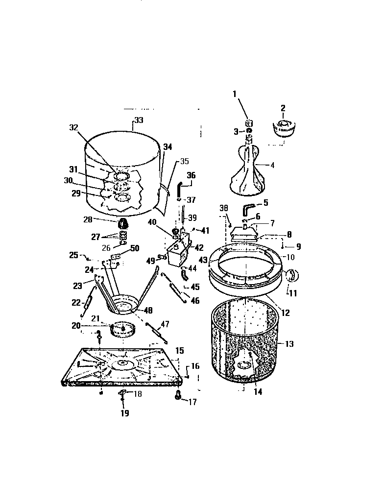 Kelvinator AW400A0F tubs, base diagram