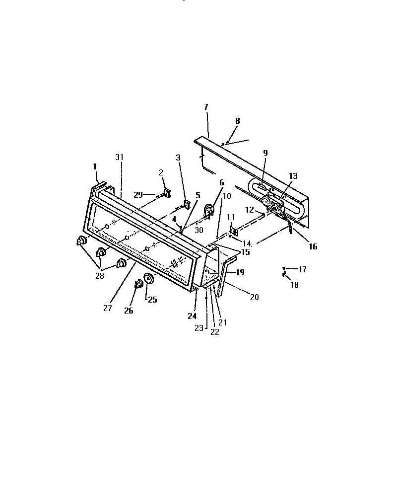 Kelvinator AWL230S3F console & controls diagram