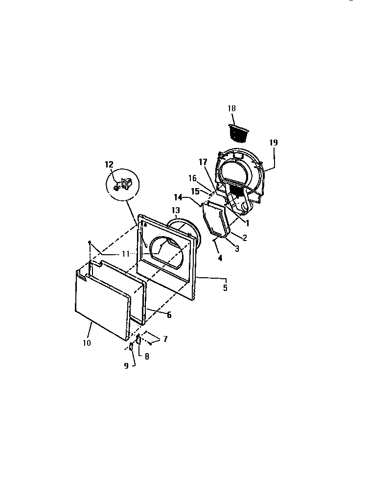 Kelvinator DEC320A1W door panel diagram
